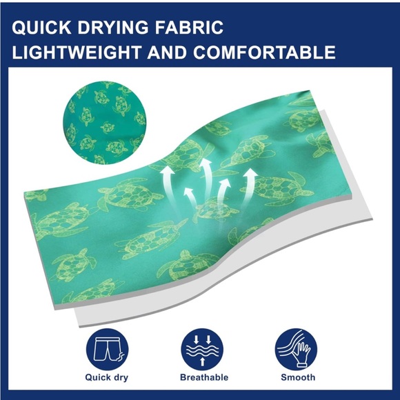 Men's Turtle Print Swim Trunks Size XL - Picture 6 of 9